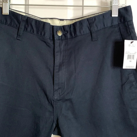 NWT MENS VOLCOM vmonty stretch short in dark navy in size 30 - Picture 2 of 8